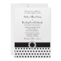 Black and White Polka Dot Jewel Wedding Invitation - portrait style