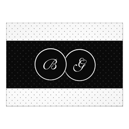 Black and white Polka Dot Wedding Invitation