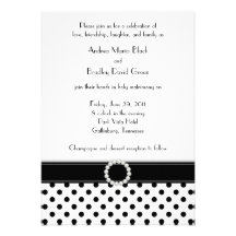 Black and White Polka Dot Wedding Invitation
