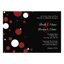 Black and White Polka Dot Wedding Invitation