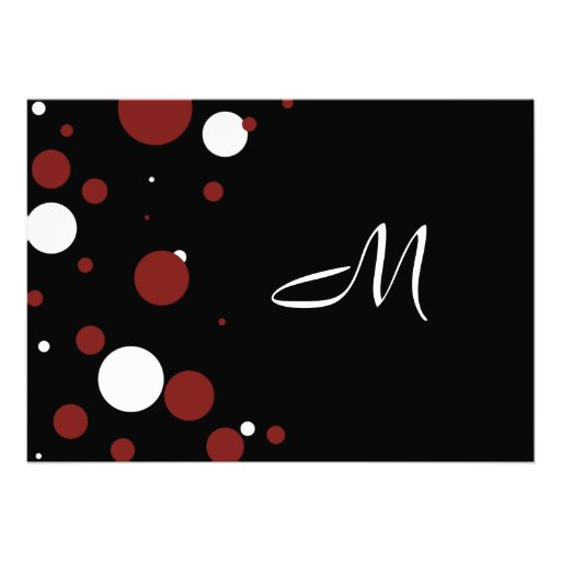 Black and White Polka Dot Wedding Invitation