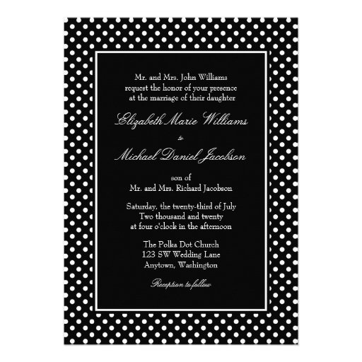 Black and White Polka Dot Wedding Invitations