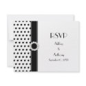 Black and White Polka Dot Wedding Jewel Reply Card