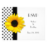Black and White Polka Dot Wedding RSVP Card Invitations