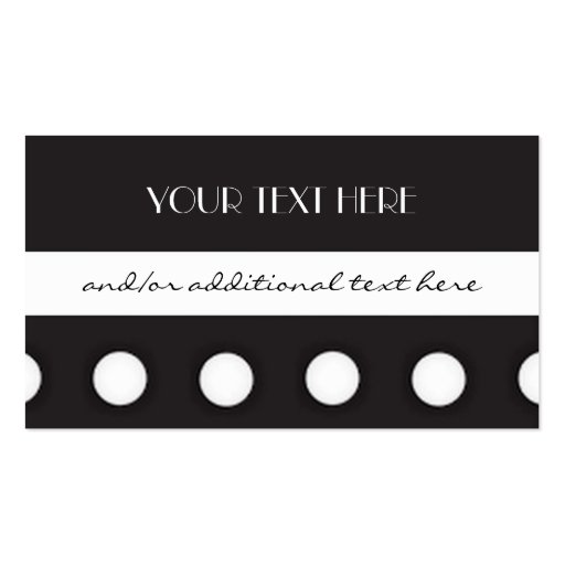 Black and White Polka Dots Business Card Templates (front side)