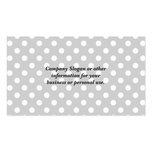 Black and White Polka Dots Business Cards (back side)