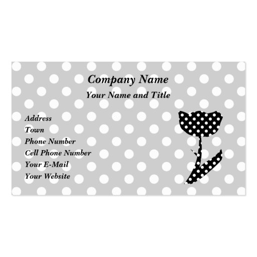 Black and White Polka Dots Business Cards (front side)
