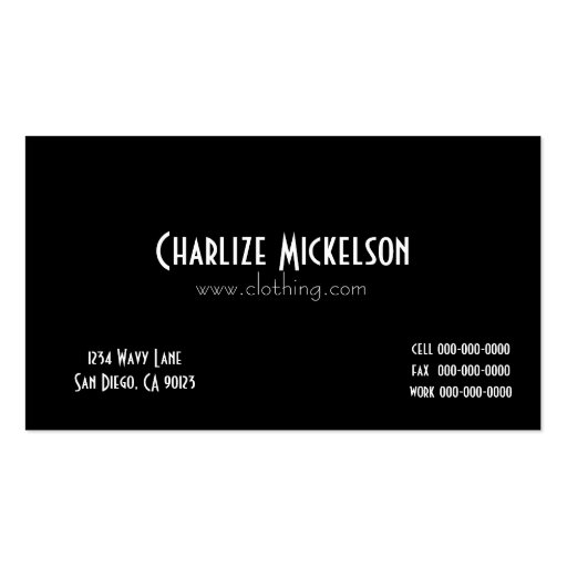Black and White Polka Dots Business Cards (back side)