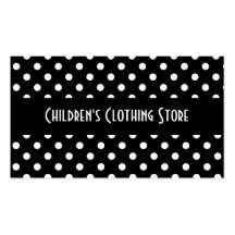 Black and White Polka Dots Business Cards