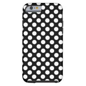 Black and White Polka Dots Case Tough iPhone 6 Case