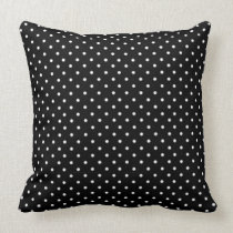 Black and White Polka Dots Decorative Pillow