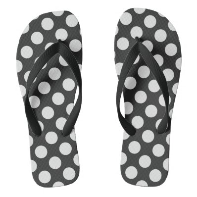 Black and White Polka Dots Flip Flops