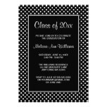 Black and White Polka Dots Graduation Announcement