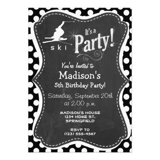 Black and White Polka Dots; Snow Ski Announcement