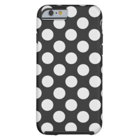 Black and White Polka Dots Tough iPhone 6 Case