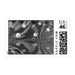 black and white postage stamp