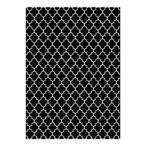 Black And White Quatrefoil Wedding Invitations