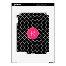 Black and White Quatrefoil with Monogram Skin For The iPad 2