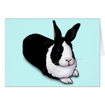 Black and White Rabbit Greeting Cards
