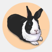 Black and White Rabbit Sticker