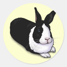 Black and White Rabbit Stickers