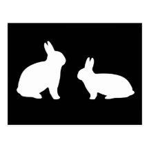 Black and White Rabbits Postcard - Customizable!