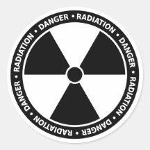 Black and White Radiation Symbol Sticker