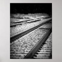 Black and White Railroad Tracks Poster posters