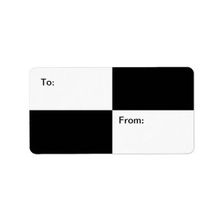 Black and White Rectangles gift tag
