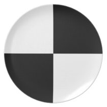 Black and White Rectangles plates