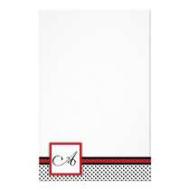 Black and white,red polks dots Stationary stationery