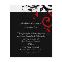 Black and White Red Reverse Swirl Reception Flyer