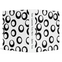 Black and White Retro Circles Pattern. Vinyl Binder