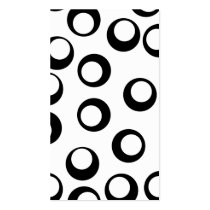 Black and White Retro Circles Pattern. Business Card