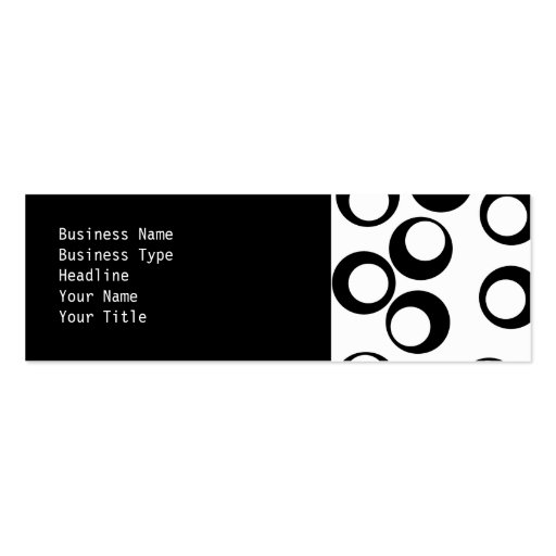 Black and White Retro Circles Pattern. Business Card (front side)