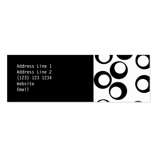 Black and White Retro Circles Pattern. Business Card (back side)