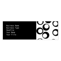 Black and White Retro Circles Pattern. Business Card