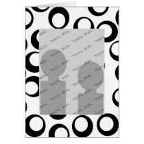 Black and White Retro Circles Pattern. Greeting Card