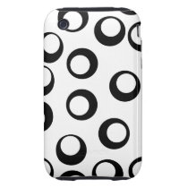 Black and White Retro Circles Pattern. Iphone 3 Tough Case