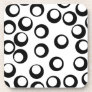 Black and White Retro Circles Pattern. Drink Coaster