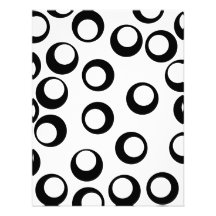 Black and White Retro Circles Pattern. Invites
