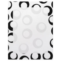 Black and White Retro Circles Pattern. Letterhead Template