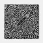 Black and White Retro Circles Pattern Magnet