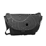 Black and White Retro Circles Pattern Commuter Bags