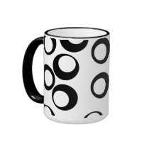 Black and White Retro Circles Pattern. Mug