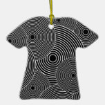 Black and White Retro Circles Pattern Christmas Tree Ornaments