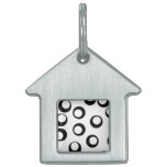 Black and White Retro Circles Pattern. pet tags