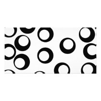 Black and White Retro Circles Pattern. Photo Cards