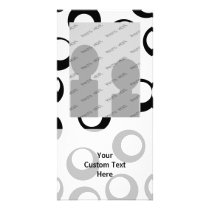 Black and White Retro Circles Pattern. Photo Cards