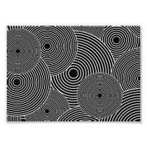 Black and White Retro Circles Pattern Art Photo